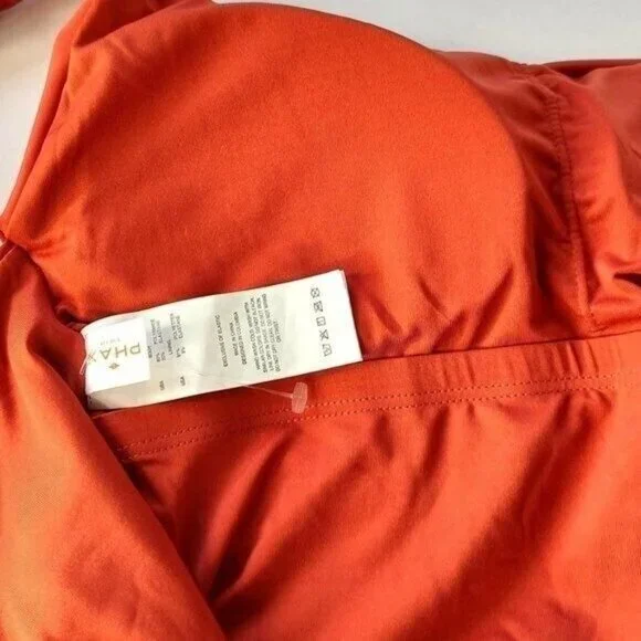 Phax One Piece Swimsuit L Low Back Cheeky Tie Shoulders Rust Orange NEW - Picture 7 of 12